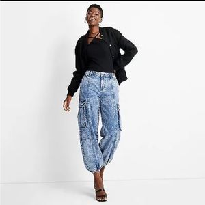 Future Collective Kahlana Barfield Brown x Target denim cargo joggers